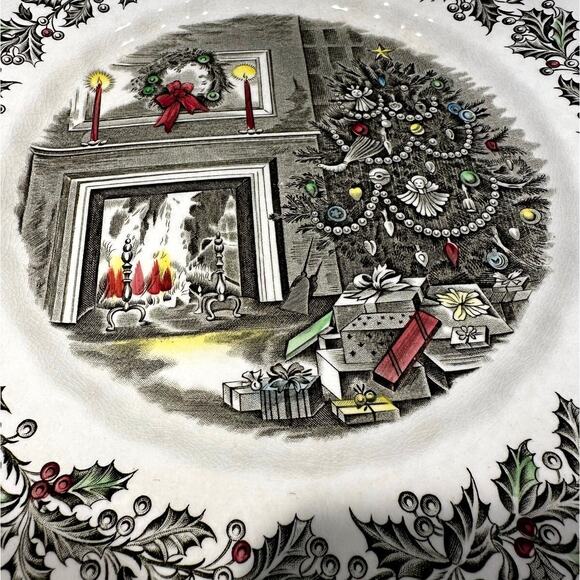 Johnson Brothers England Retired Merry Christmas Dinner Plate-Excellent-Rare - Picture 2 of 5